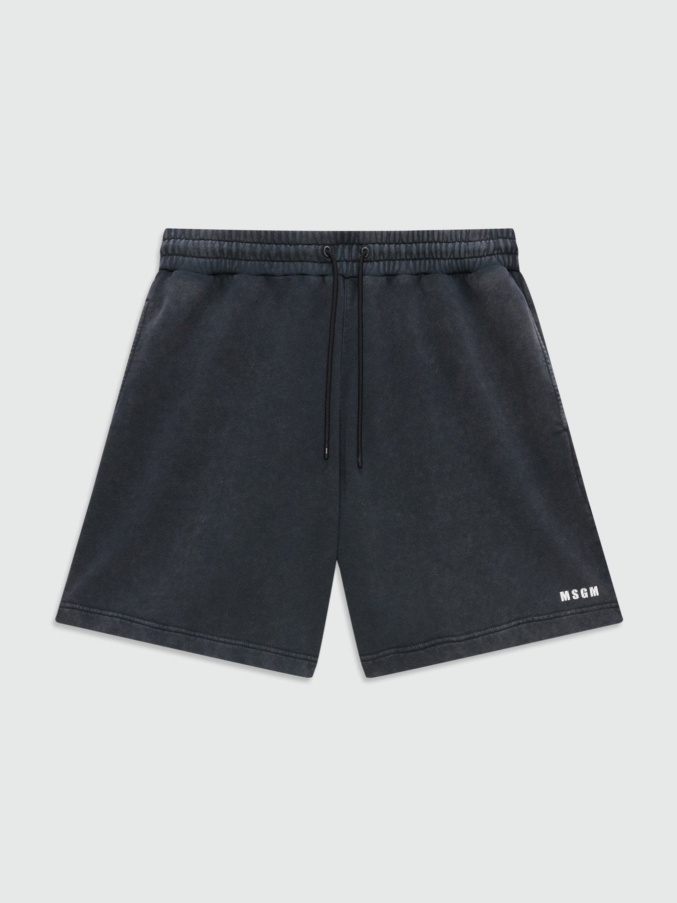 Anthracite grey cotton fleece Bermuda shorts