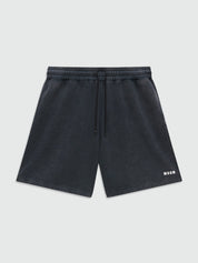 Anthracite grey cotton fleece Bermuda shorts