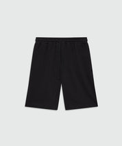 Black double pique Bermuda shorts
