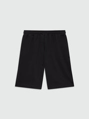 Black double pique Bermuda shorts