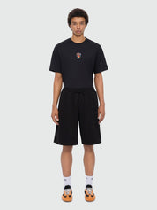 Black double pique Bermuda shorts