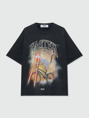 Anthracite grey short-sleeve cotton jersey T-shirt