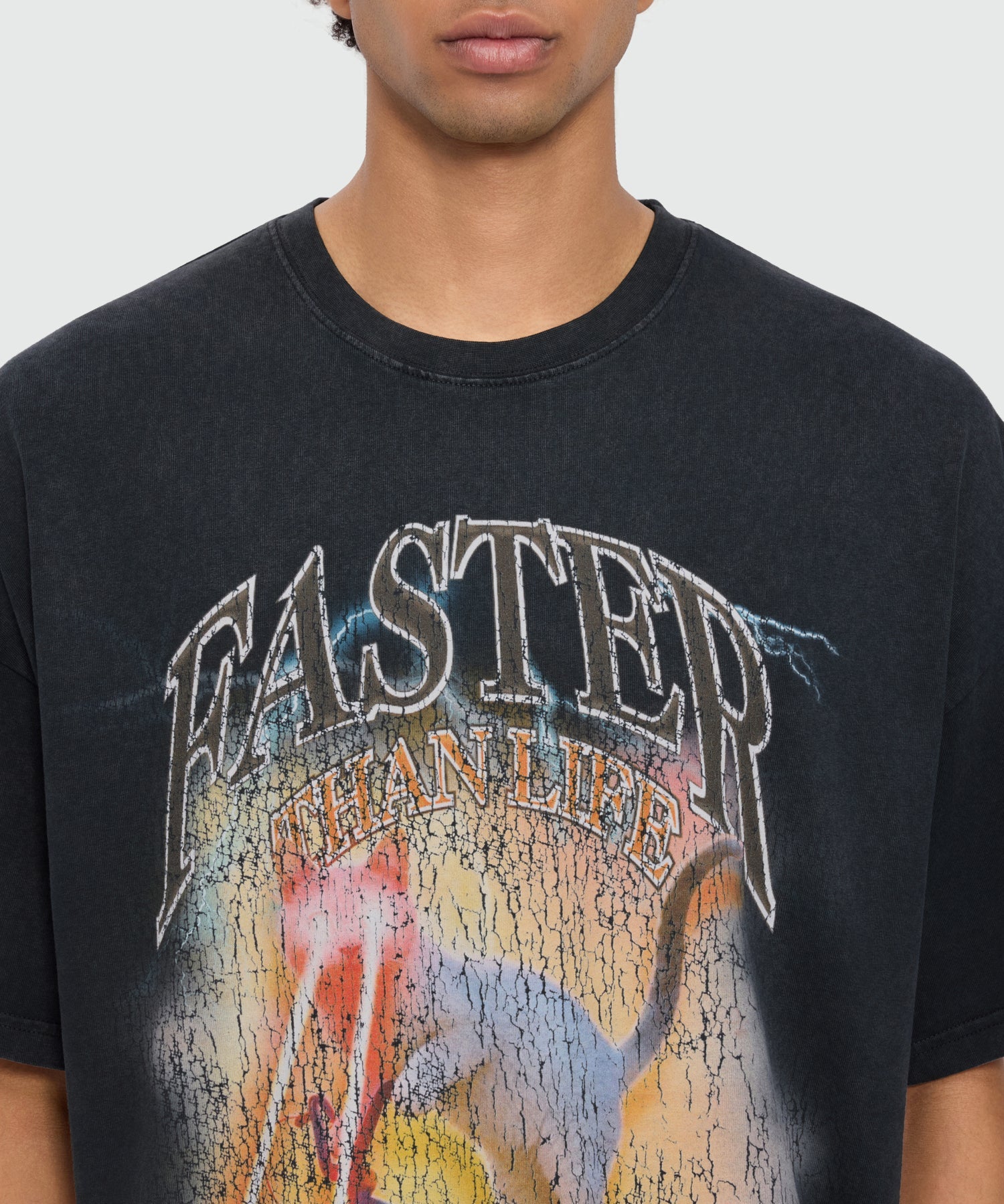 Anthracite grey short-sleeve cotton jersey T-shirt