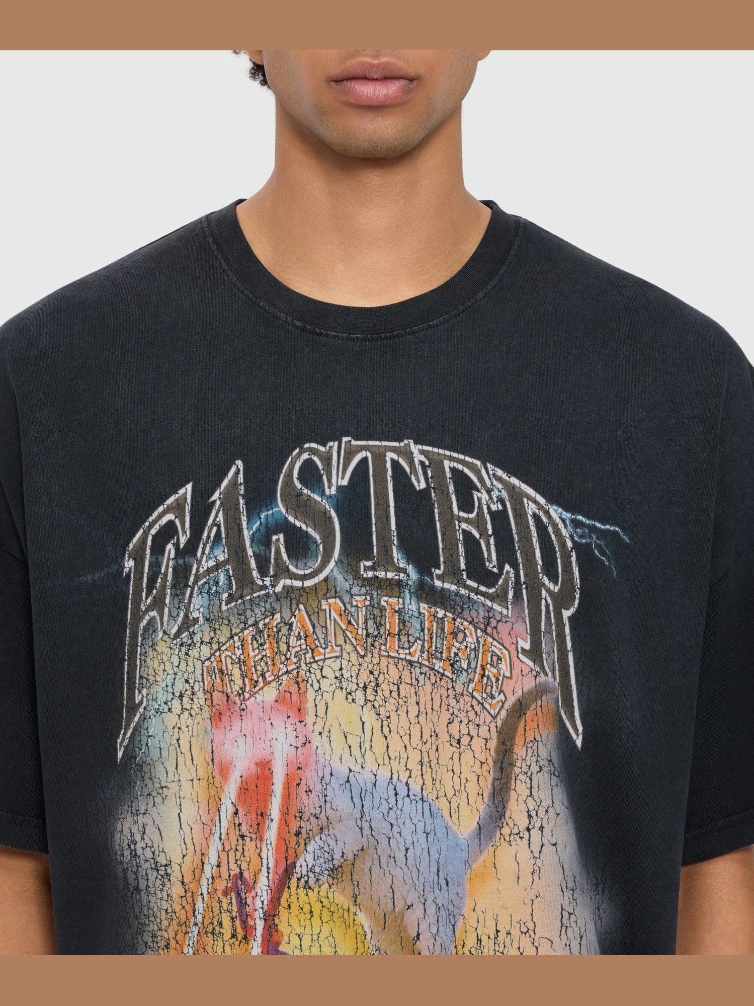 Anthracite grey short-sleeve cotton jersey T-shirt