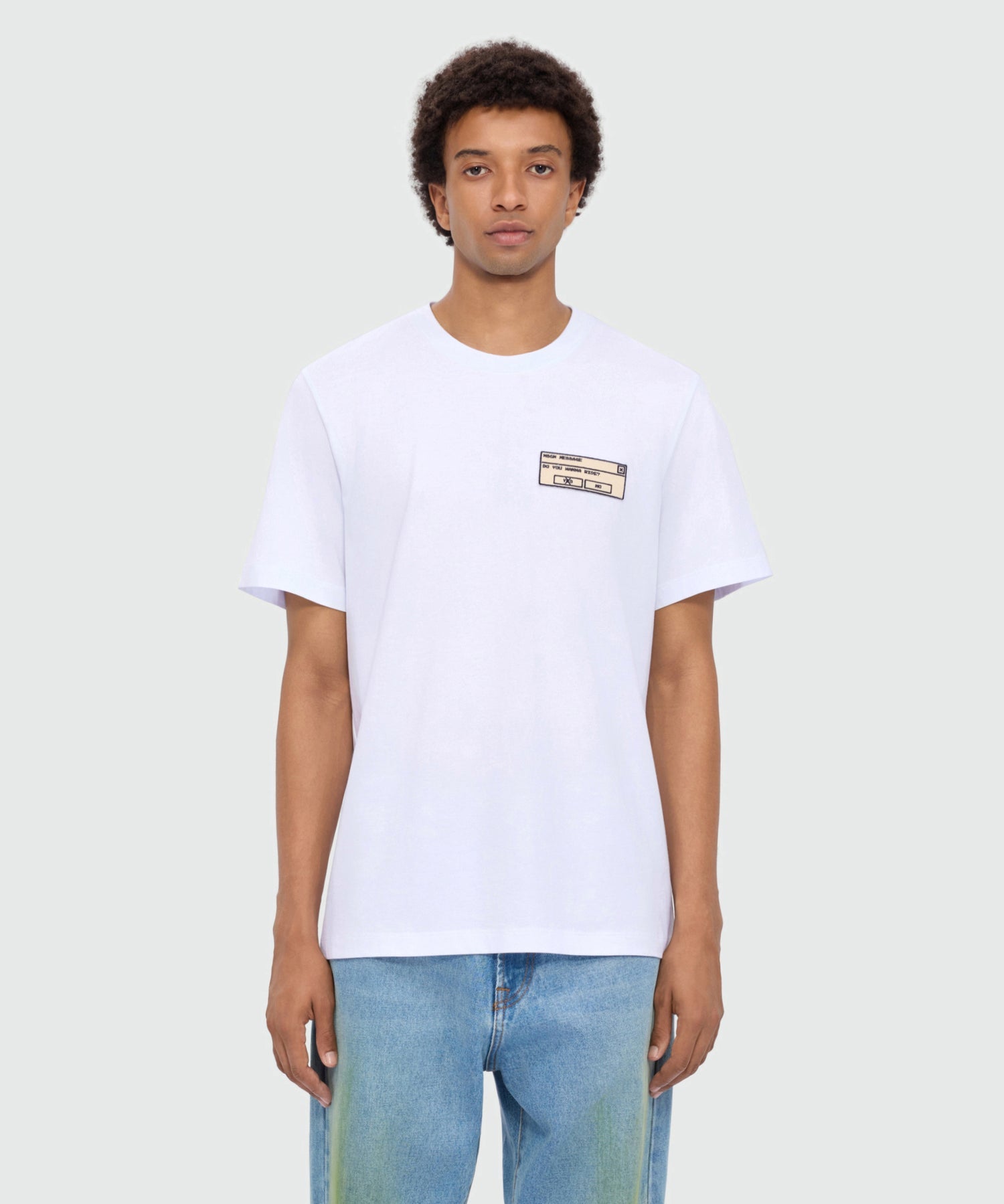 White long-sleeve cotton jersey T-shirt