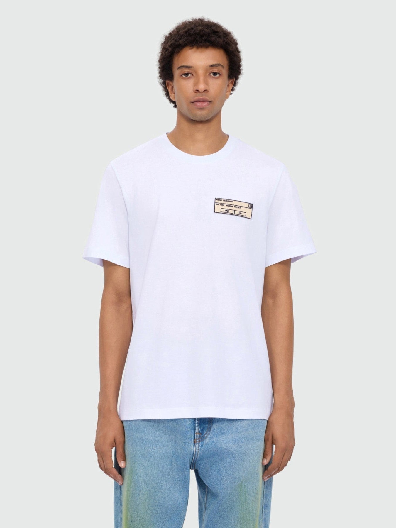 White long-sleeve cotton jersey T-shirt