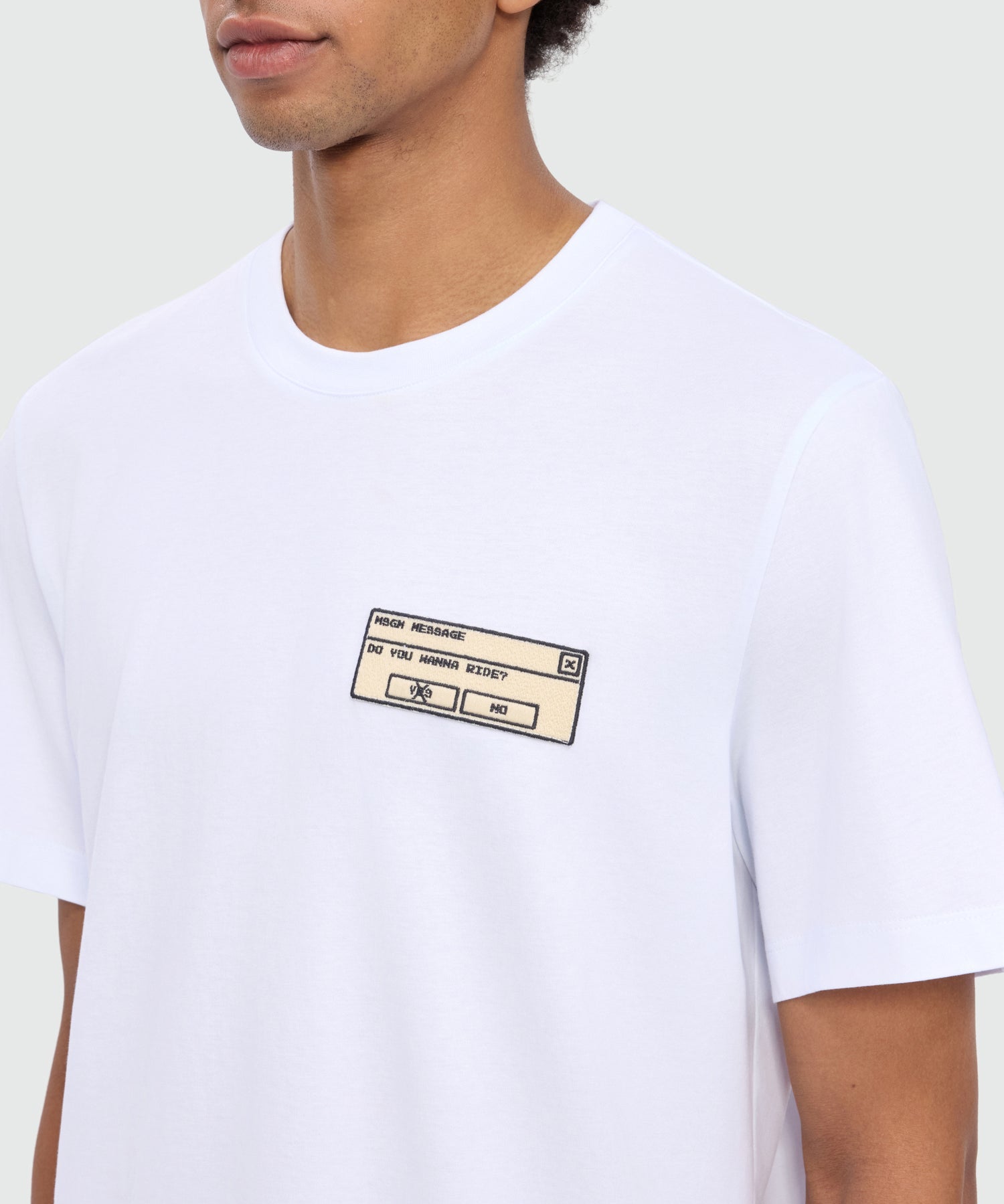 White long-sleeve cotton jersey T-shirt