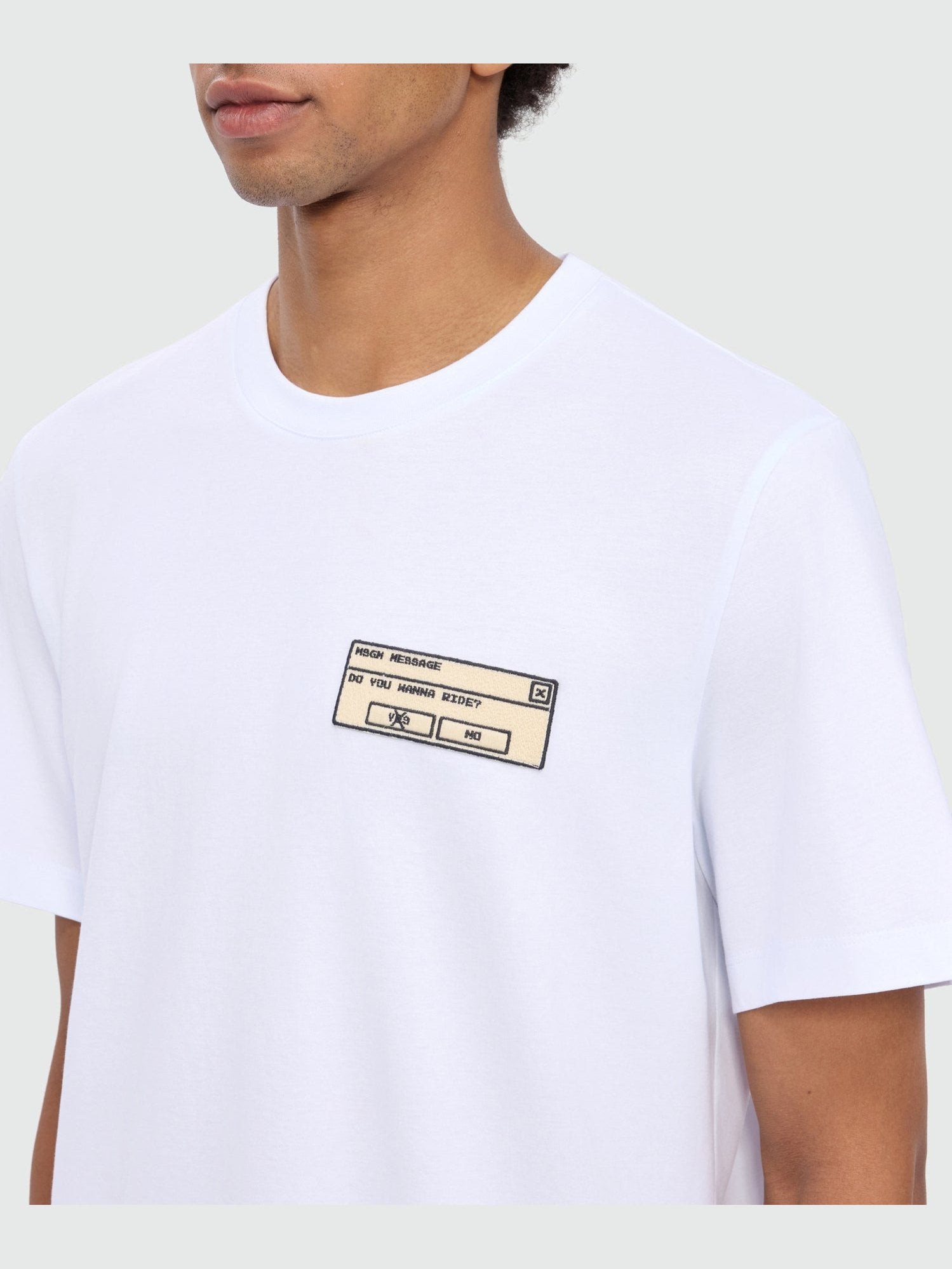 White long-sleeve cotton jersey T-shirt