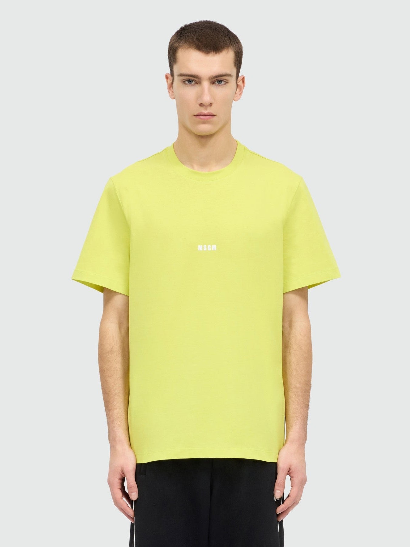 Lime short-sleeve cotton jersey T-shirt