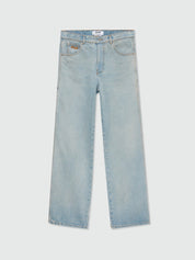 Light-wash denim workwear five-pocket trousers