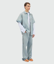 Light-wash denim workwear five-pocket trousers