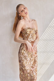 DAHLIA GOLD MULTI GOWN