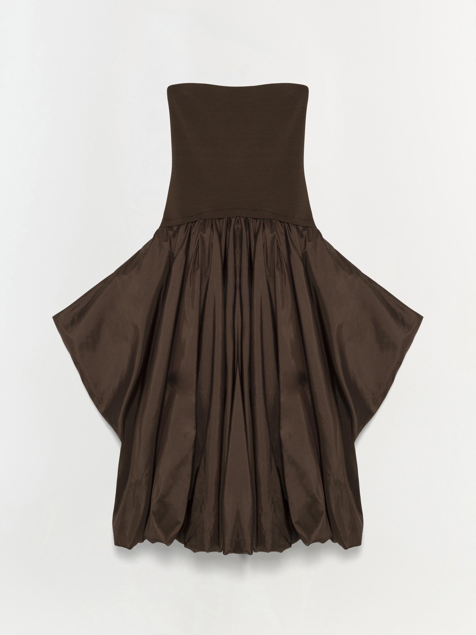Izzy strapless taffeta midi dress