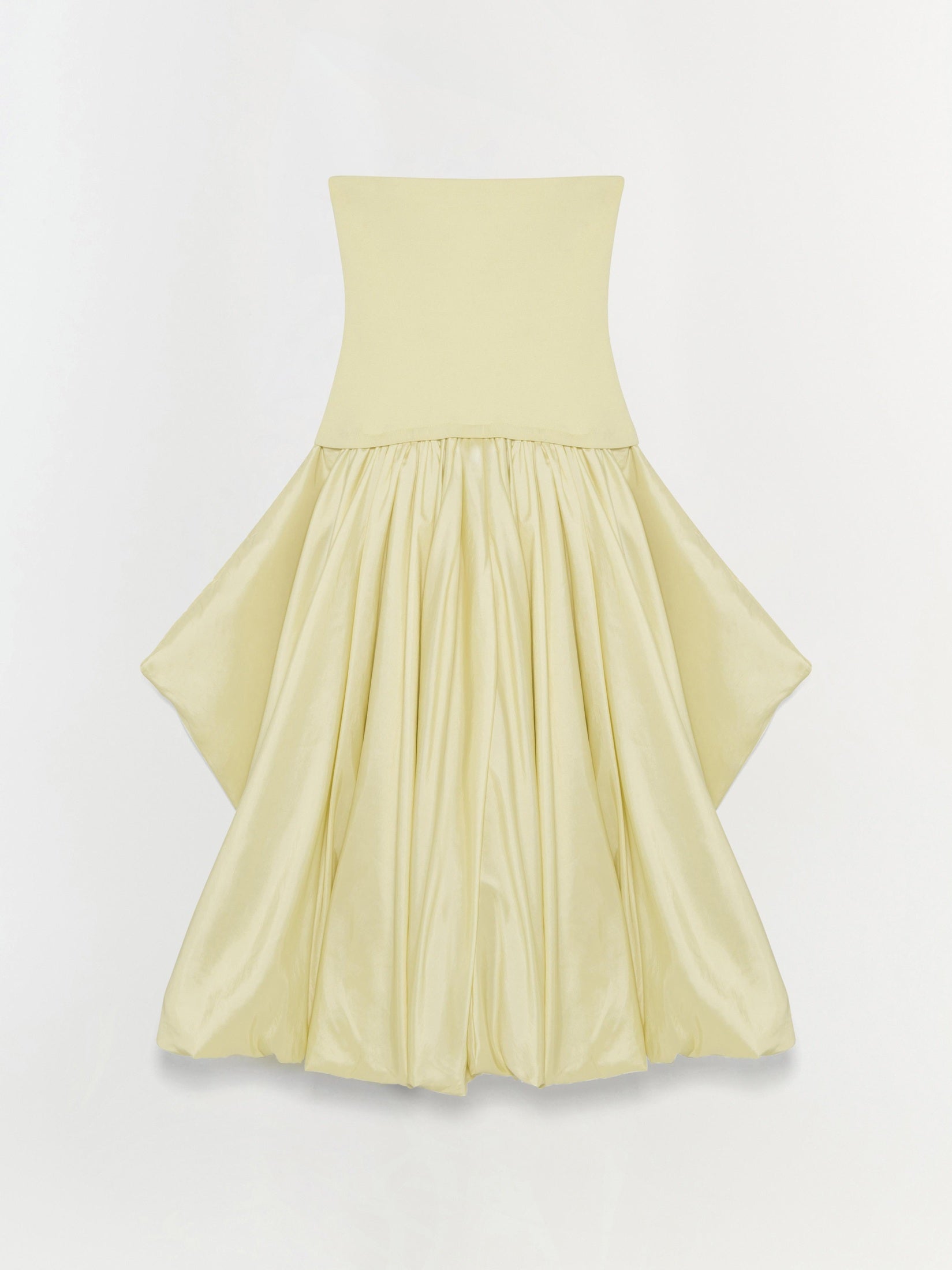 Izzy strapless taffeta midi dress