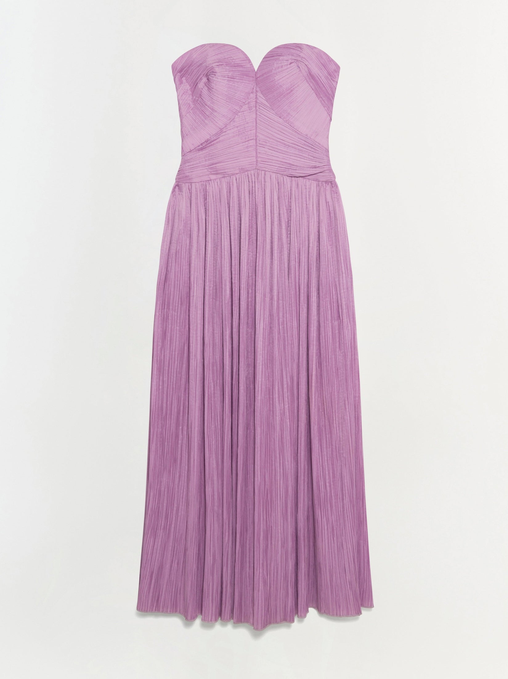 Aubriella plisse strapless gown