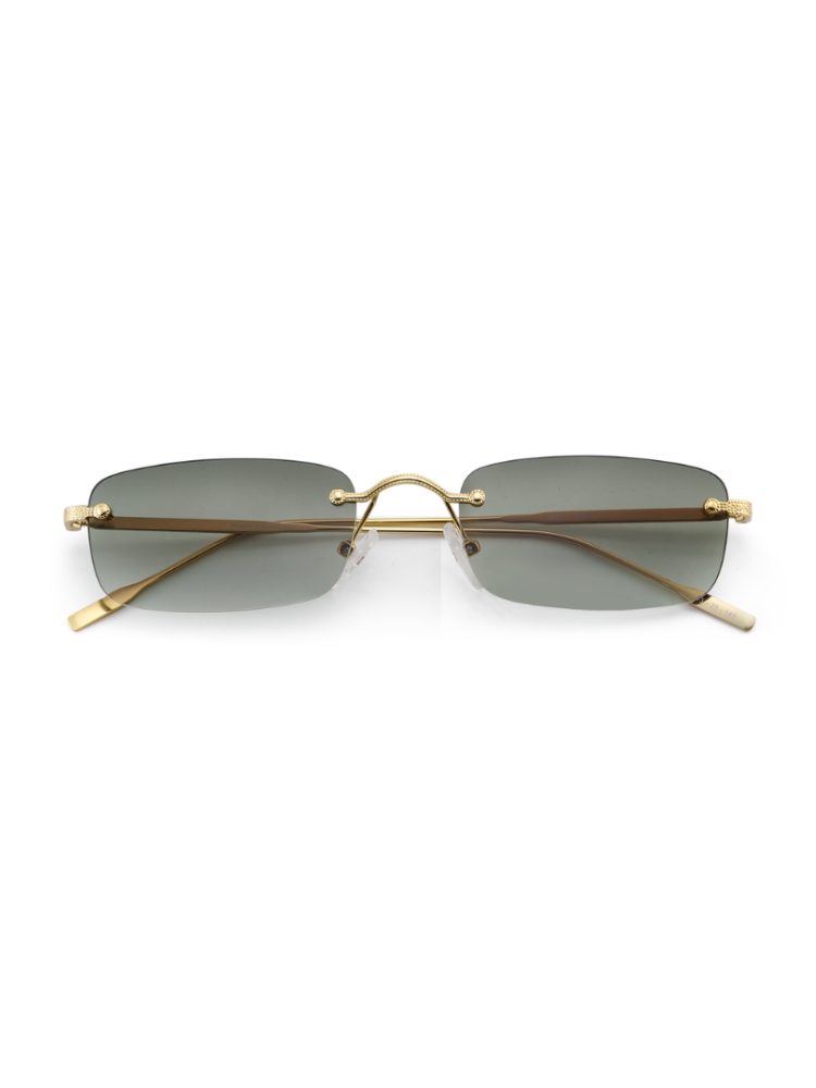 Gold green sunglasses