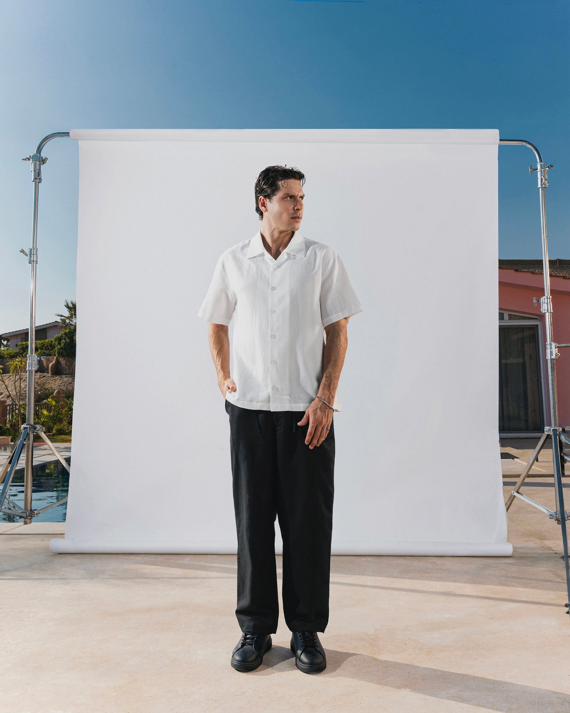Short sleeve white shirt solmare