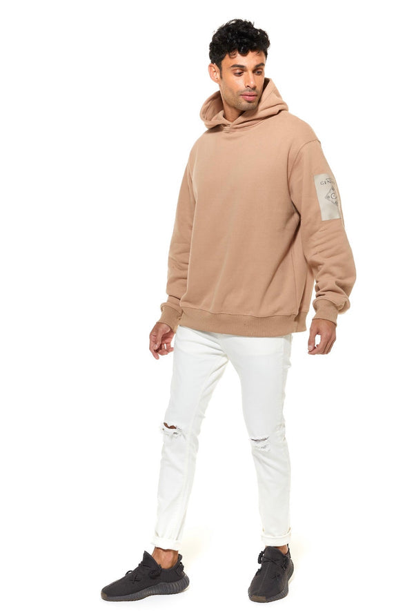 Beige Hoodie With Cenmar Patch