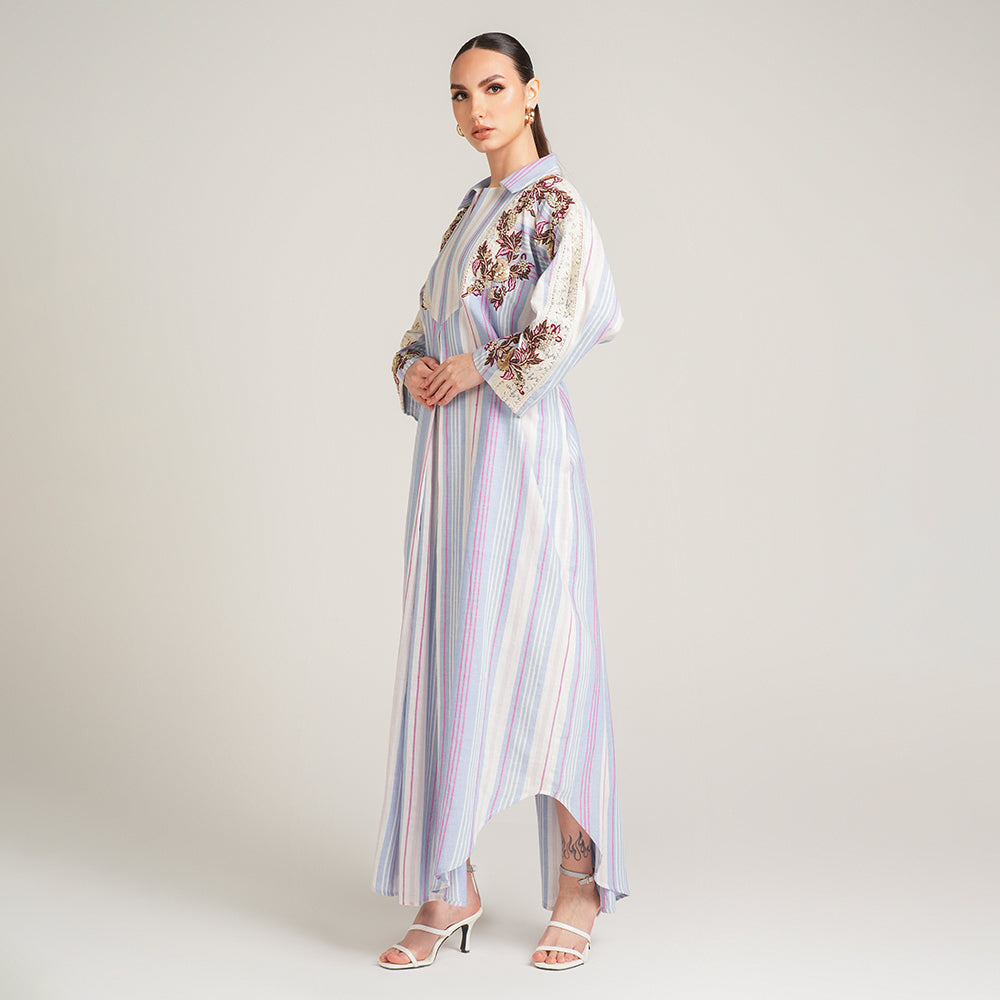 LAVENDER KAFTAN WITH EMBROIDERY