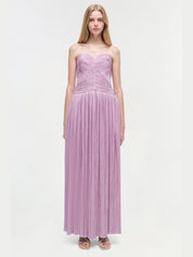 Aubriella plisse strapless gown