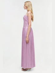 Aubriella plisse strapless gown