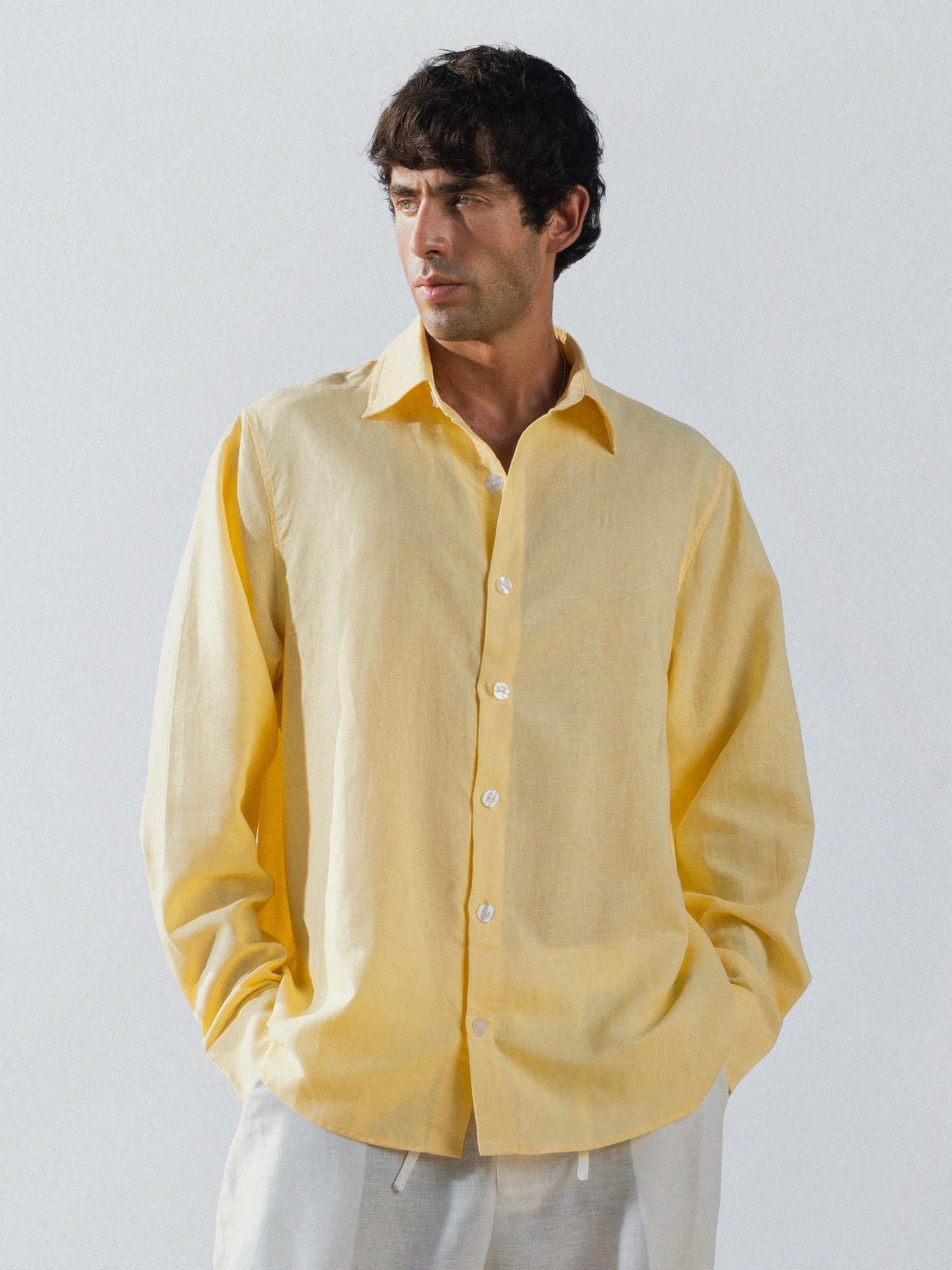Light yellow long sleeve shirt solmare