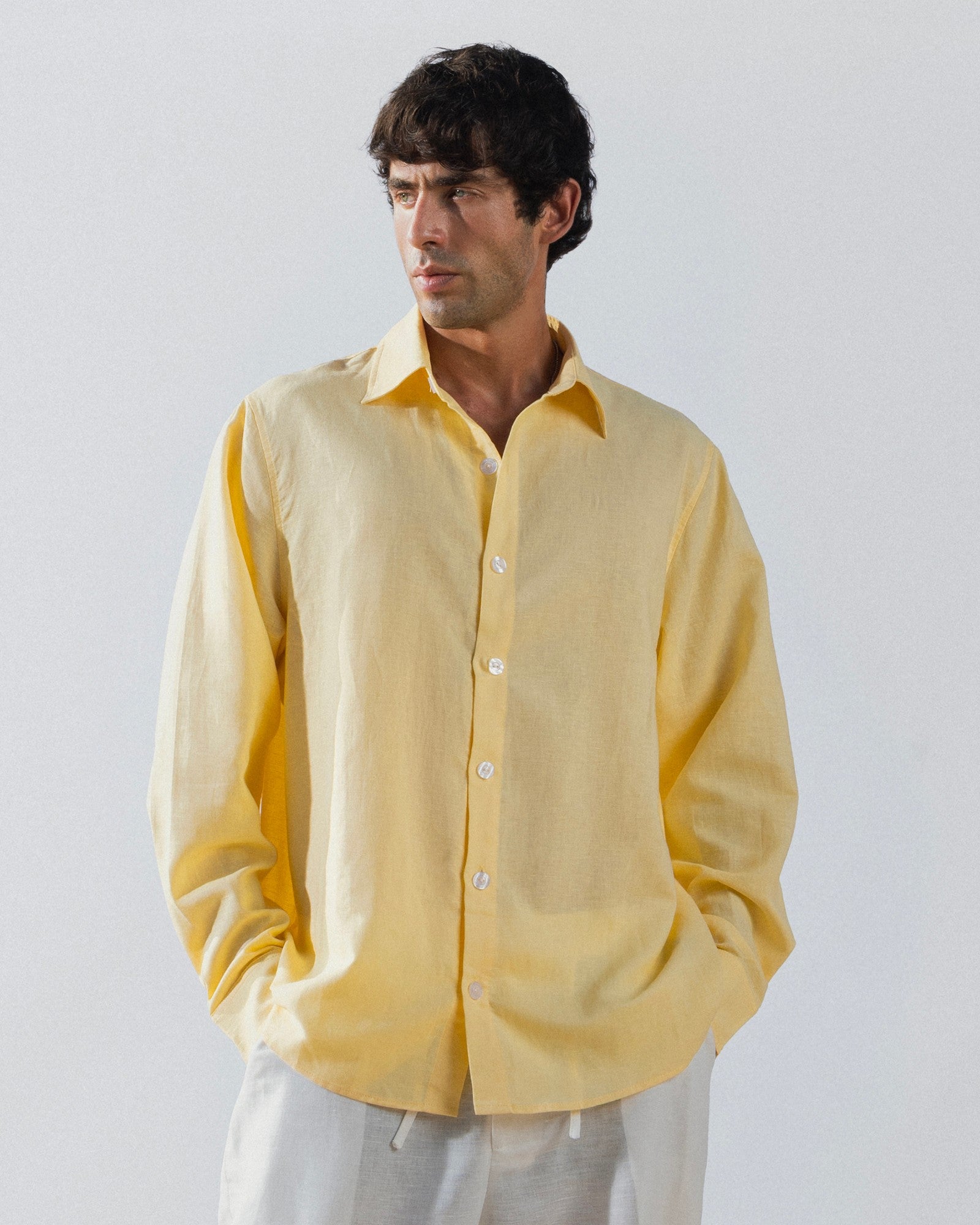 Light yellow long sleeve shirt solmare