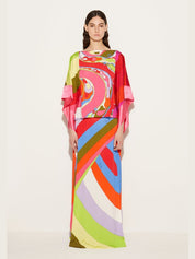 Orchid print kaftan top