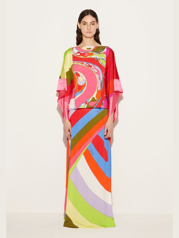 Orchid print kaftan top