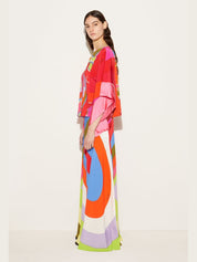 Orchid print kaftan top