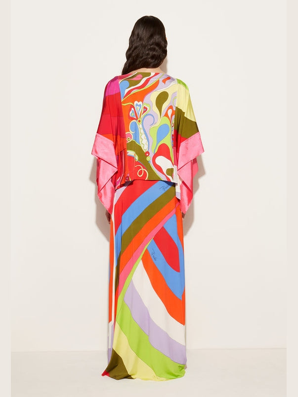 Orchid print kaftan top