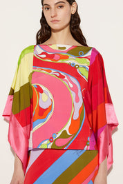 Orchid Print Kaftan Top