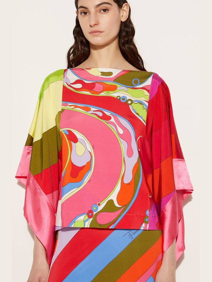 Orchid print kaftan top