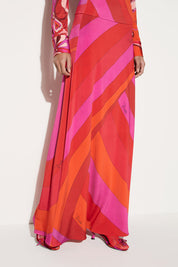 Long skirt with Iris print