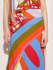 Long skirt with iris print