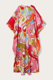 Orchid Print Kaftan Dress