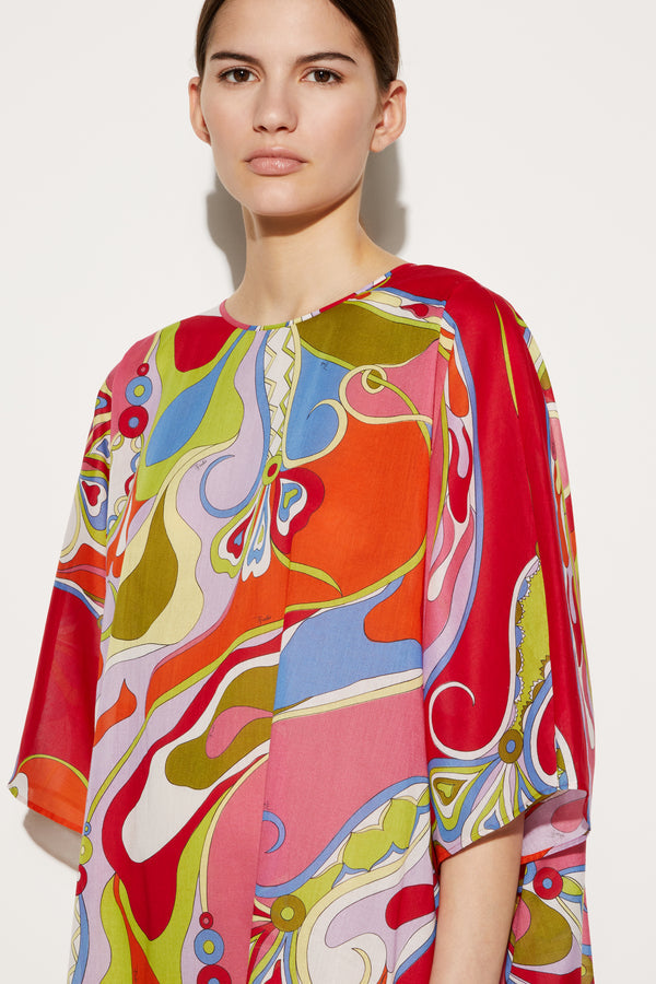 Orchid Print Kaftan Dress