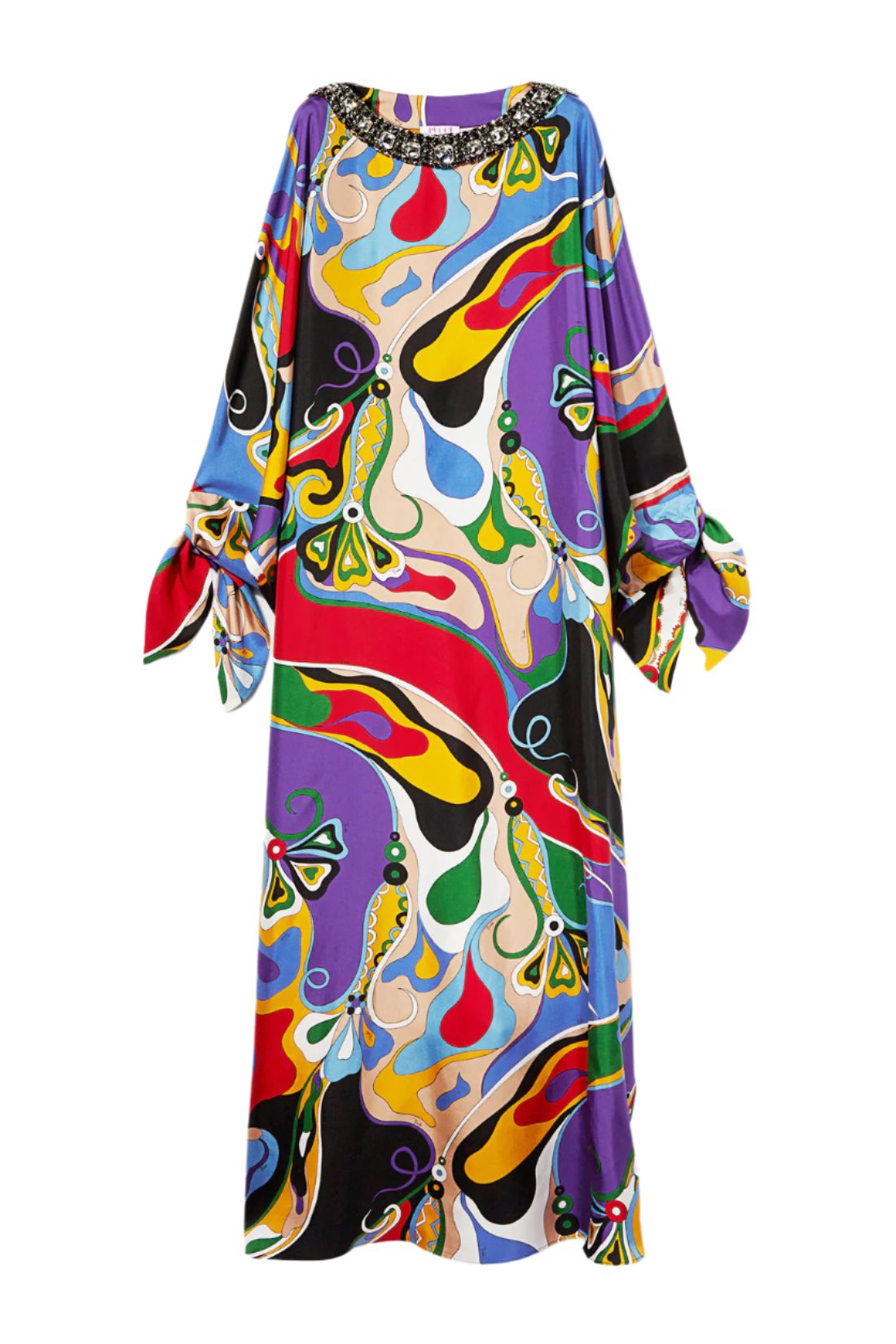 Orchid Print Silk Kaftan