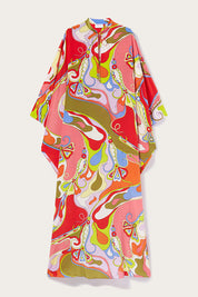 Orchid Print Kaftan Dress