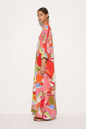 Orchid Print Kaftan Dress