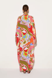 Orchid Print Kaftan Dress