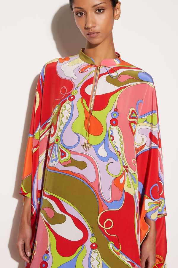 Orchid Print Kaftan Dress