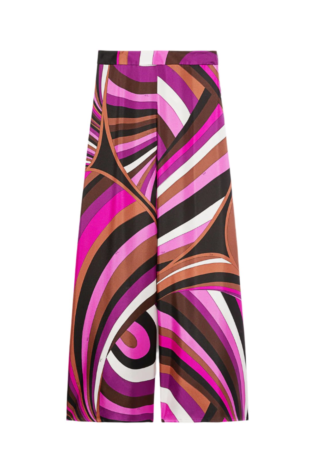 Iris Print Silk Trousers