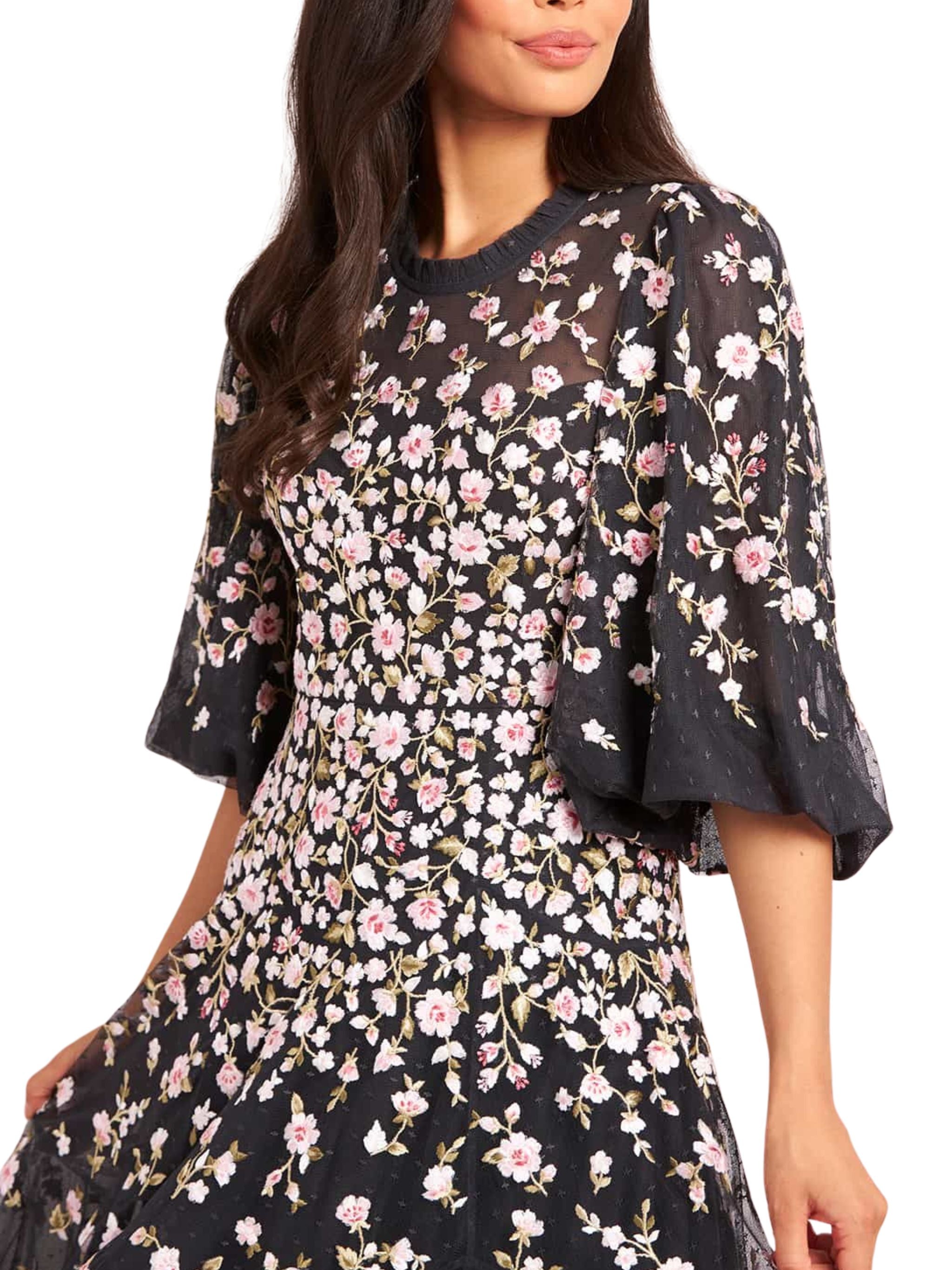 SYLVIA ROSE ROUND NECK ANKLE GOWN