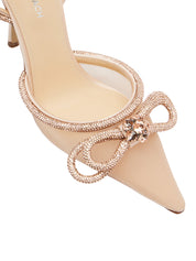 Double Bow Golden Mesh High Heels (110Mm)