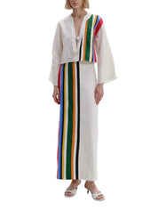 Long kimono sleeve tunic style top, with deep v-neck