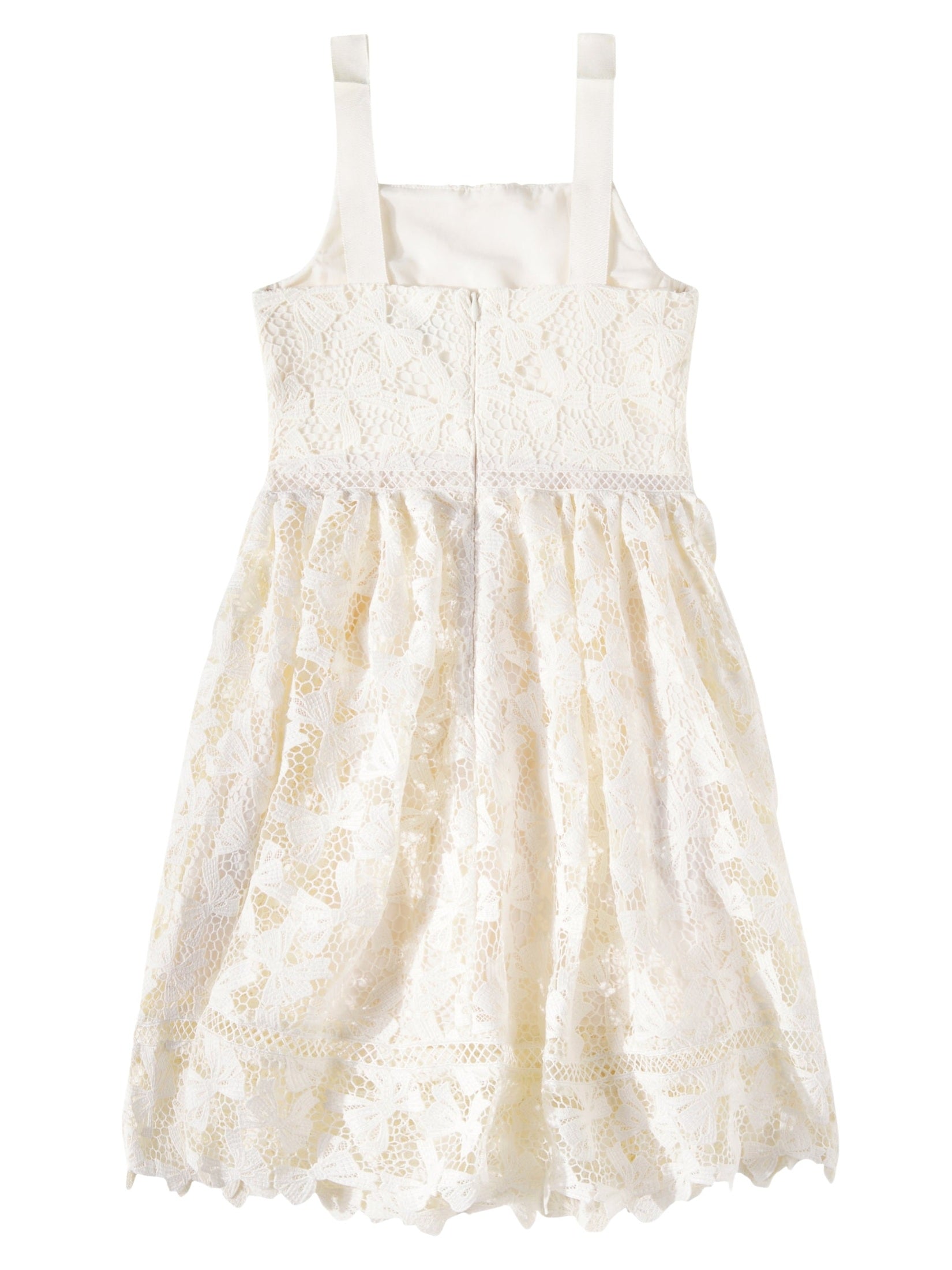 White bow lace dress