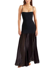 Hybrid dress - a crinkle/georgette black