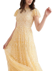Clover short sleeve ankle gown