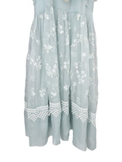 Gilga 2in1 set embroidered tulle and organza silk mid length dress